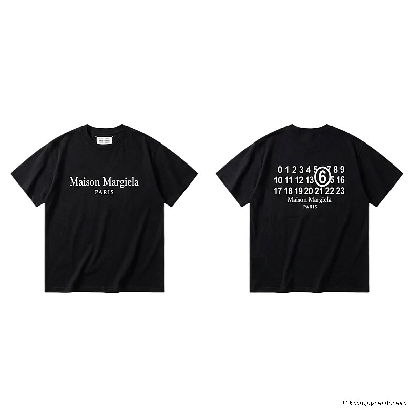 Maison Margiela black T-shirt with digital printing.