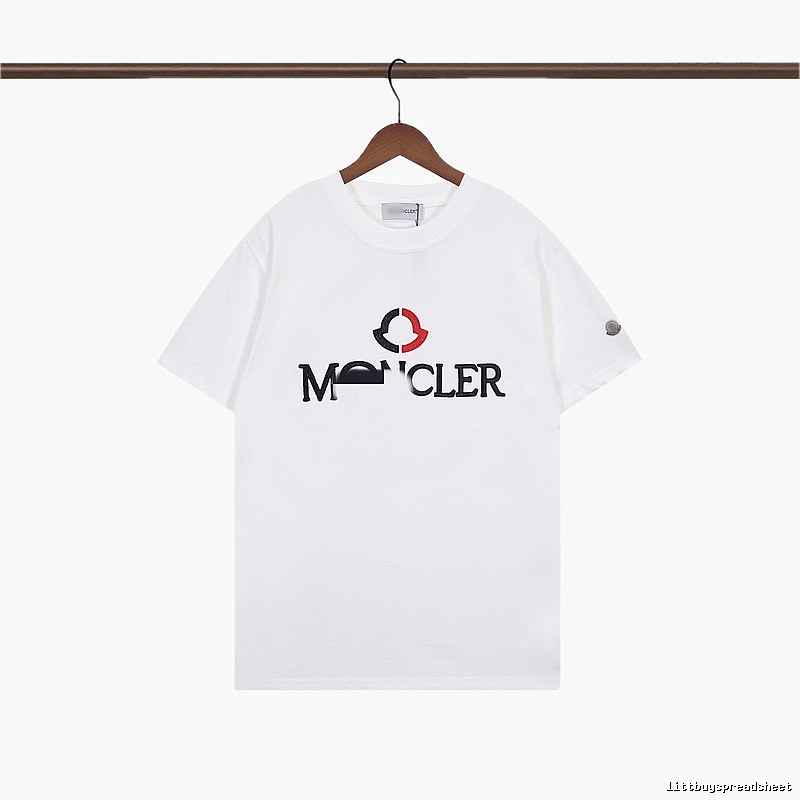 Moncler Embroidered Casual Style White T-Shirt
