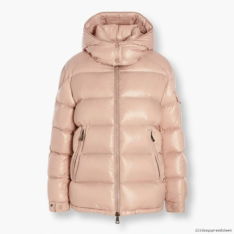 Moncler shiny casual pink down jacket