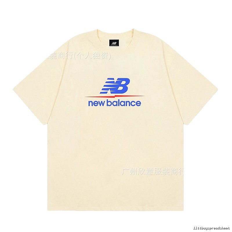 New Balance Printed Casual-style Light Beige Short-Sleeve T-Shirt