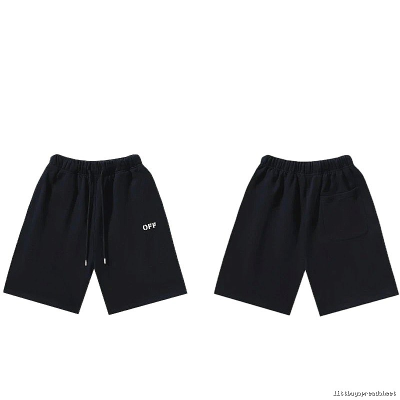 Off-White minimalist-style black shorts
