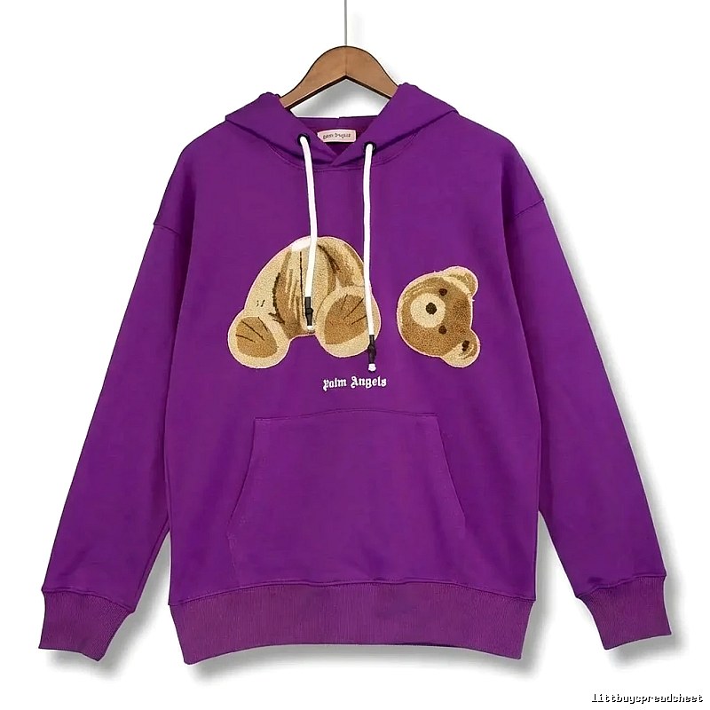 Palm Angels Bear Trend Brand Purple Sweatshirt