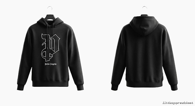 Palm Angels Gothic Style Black Sweatshirt