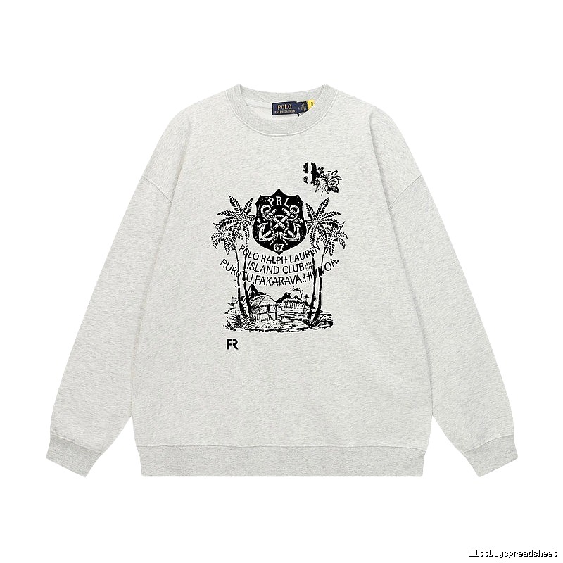Ralph Lauren retro-style light gray sweatshirt