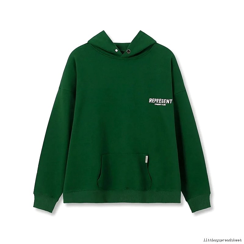 REPRESENT Simple Style Green Hoodie