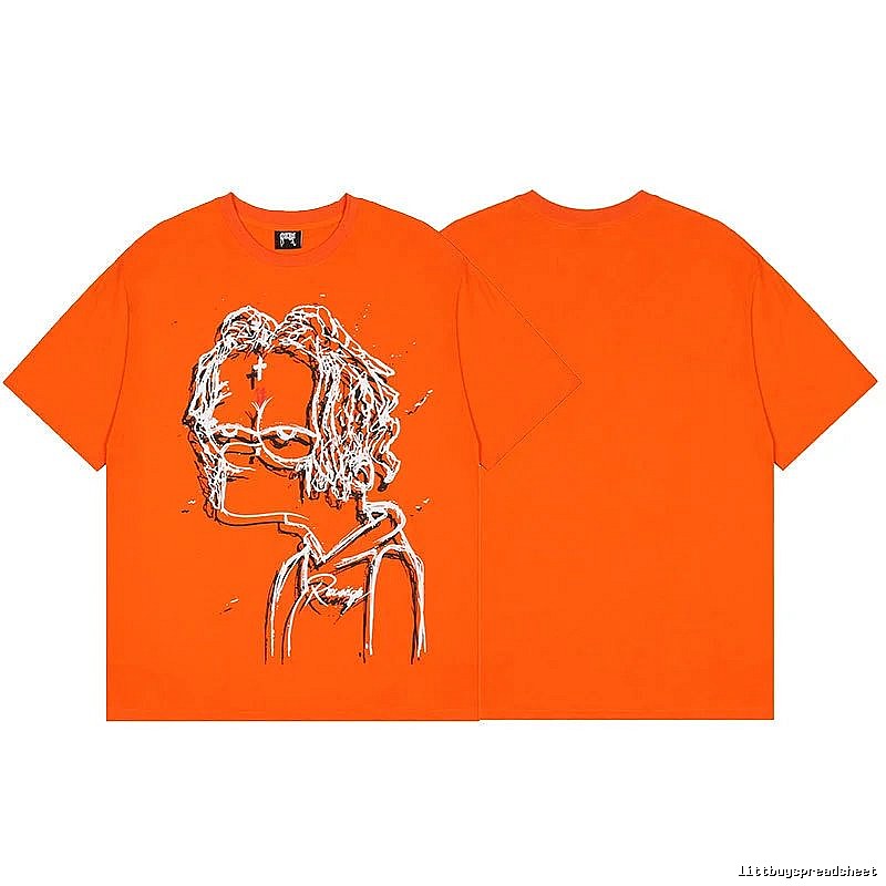 Revenge Orange Skull Graphic T-Shirt Color Pop