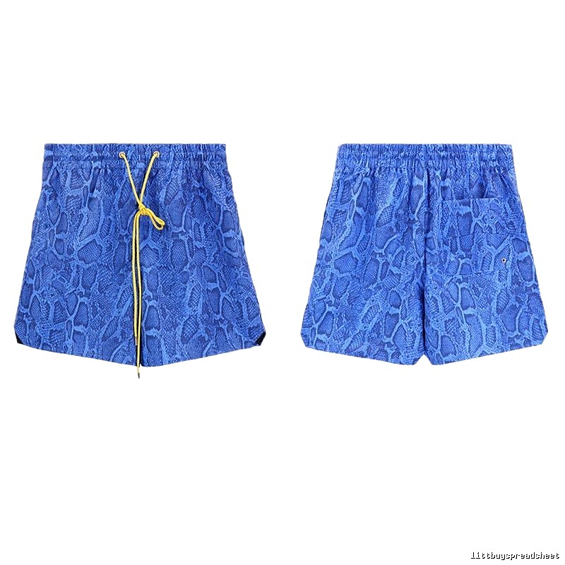 RHUDE Snake Print Streetwear Blue Shorts