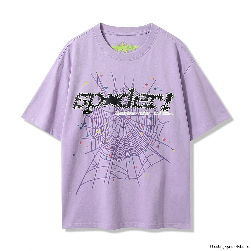 Sp5der Cobweb Style Light Purple T-shirt