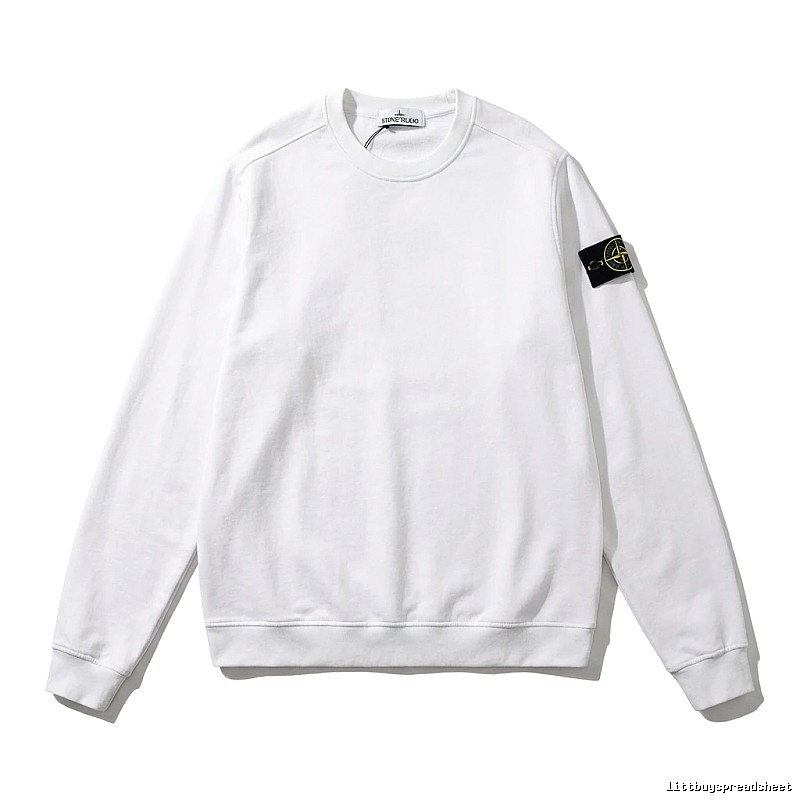 Stone Island basic simple white sweatshirt
