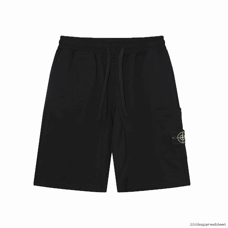 Stone Island Compass Collection Workwear Style Black Shorts