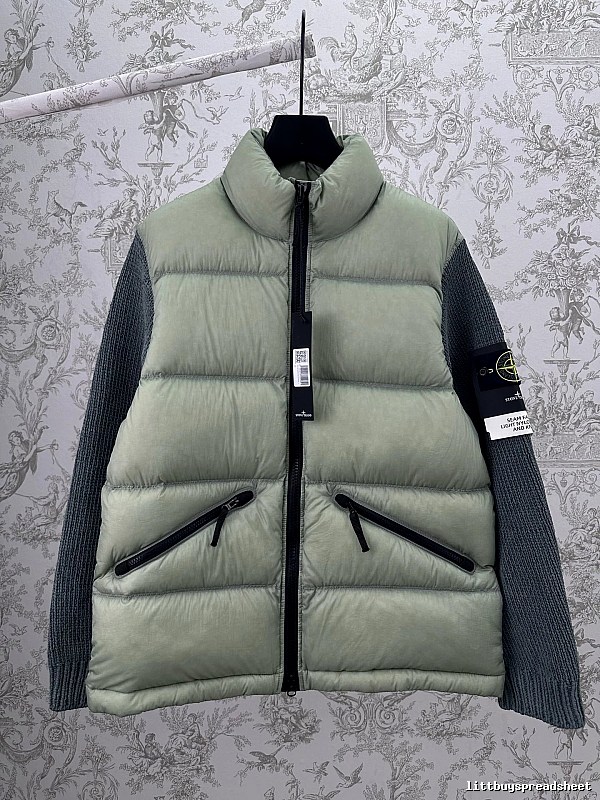 Stripe Striped Puffer Jacket with ThomBrowne Branding