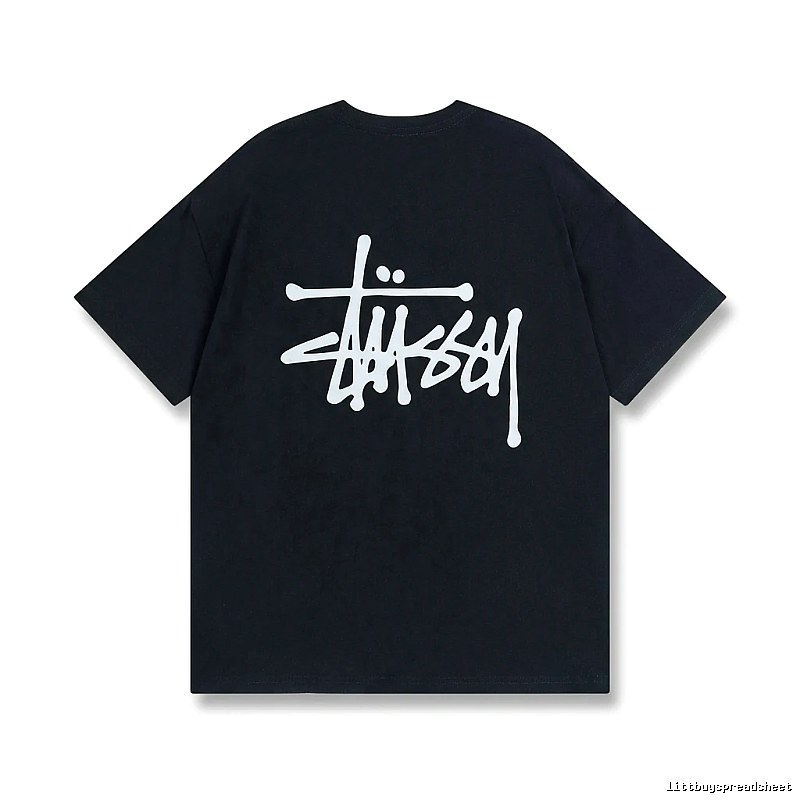 Stussy basic street style black T-shirt