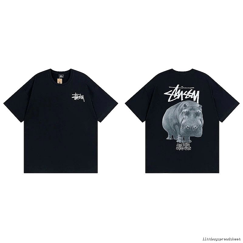 Stussy Black Spider Graphic T-Shirt Match Day Logo