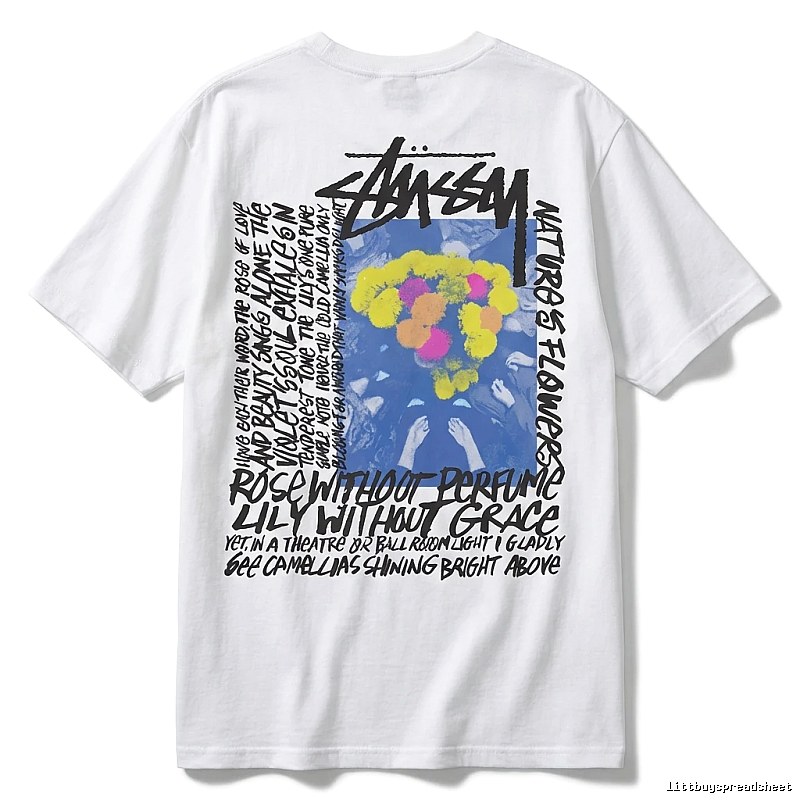 Stussy graffiti-style white T-shirt