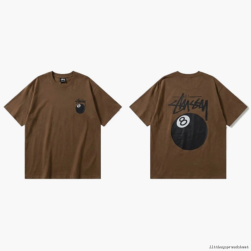 Stussy No.8 Ball Trendy Brown T-shirt