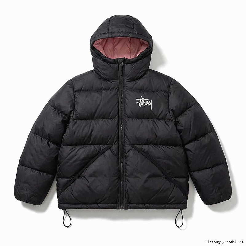Stussy trendy and cool black down jacket