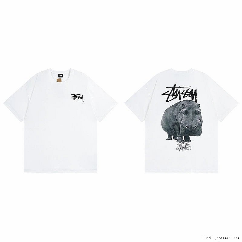Stussy White Spider Graphic T-Shirt Relaxed Styling Logo