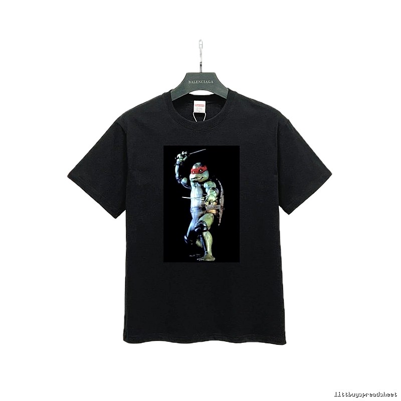 Supreme x Ninja Turtles Co-branded Street Style Black T-Shirt
