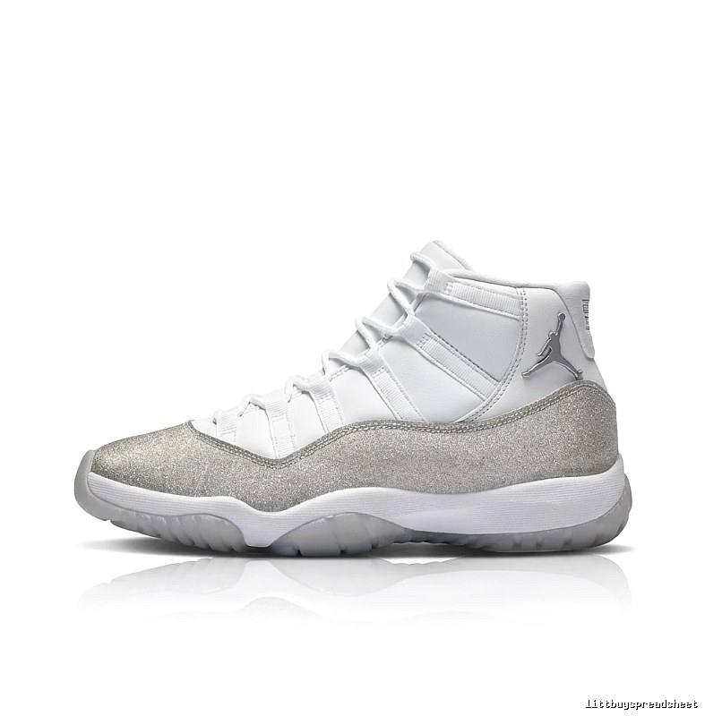 Trendy Silver and White Jordan AJ11 Sports Shoes