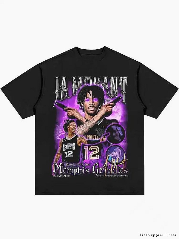 Tupac Sport Portrait graphic T-shirt Black Tupac Collage for Collection Drops